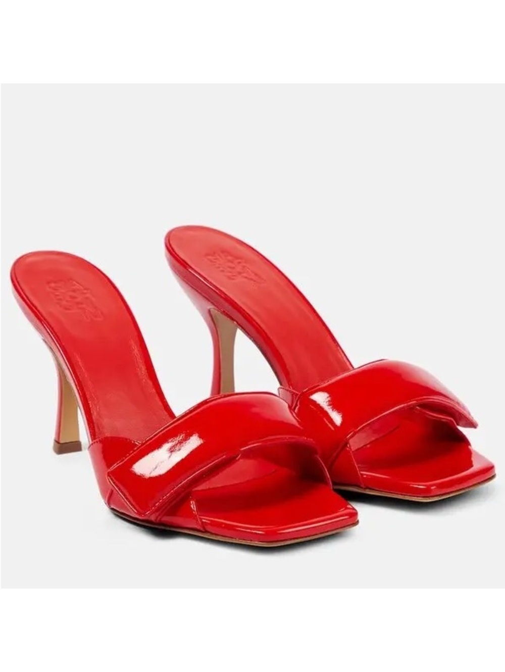 Gia Borghini Alodie Patent Leather Mules/Sandals in Red Size 41 NEW +DustBag